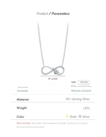 ⁦Silver Infinite Love Necklace Romantic Embrace Heart Pendant Link Chain⁩ - الصورة ⁦11⁩