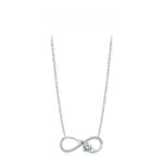 ⁦Silver Infinite Love Necklace Romantic Embrace Heart Pendant Link Chain⁩ - الصورة ⁦10⁩