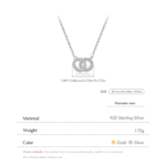 Silver Sparkling Circle Lock Fashion Pendant Necklaces Basic Daily Trendy Jewelry - Image 8