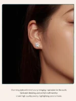 ⁦Moissanite Pendant Necklace and Earrings Jewelry Set⁩ - الصورة ⁦6⁩