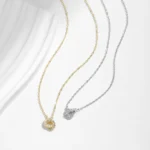 Silver Sparkling Circle Lock Fashion Pendant Necklaces Basic Daily Trendy Jewelry - Image 4