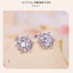 ⁦Moissanite Pendant Necklace and Earrings Jewelry Set⁩ - الصورة ⁦7⁩