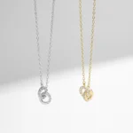 Silver Sparkling Circle Lock Fashion Pendant Necklaces Basic Daily Trendy Jewelry - Image 5
