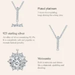 ⁦Moissanite Pendant Necklace and Earrings Jewelry Set⁩ - الصورة ⁦12⁩