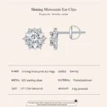 ⁦Moissanite Pendant Necklace and Earrings Jewelry Set⁩ - الصورة ⁦3⁩