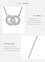Silver Sparkling Circle Lock Fashion Pendant Necklaces Basic Daily Trendy Jewelry - Image 7