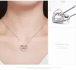 925 Sterling Silver Elegant Double Heart Infinity Love Pendant Necklace - Image 7