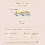 ⁦Two-tones Moissanite Ring Three-layer Interlocked Ring 925 Sterling Silver⁩ - الصورة ⁦7⁩