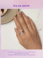 ⁦Silver  Pueple Flower Opening Ring Pansy and Butterfly  Ring⁩ - الصورة ⁦6⁩