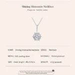 ⁦Moissanite Pendant Necklace and Earrings Jewelry Set⁩ - الصورة ⁦10⁩