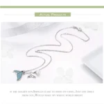 925 Sterling Silver Blue Mermaid Tail Pendant Necklace Quality Shell Pearl Bead - Image 5