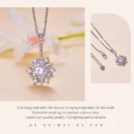 ⁦Moissanite Pendant Necklace and Earrings Jewelry Set⁩ - الصورة ⁦15⁩