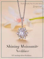 ⁦Moissanite Pendant Necklace and Earrings Jewelry Set⁩ - الصورة ⁦9⁩