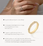 ⁦Silver Band Eternity Moissanite Ring Geometric Angular⁩ - الصورة ⁦9⁩