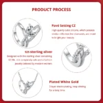 925 Sterling Silver Interlocking Ring Necklace, Dainty Gold Plated Pendant Necklace - Image 5