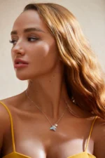 925 Sterling Silver Blue Mermaid Tail Pendant Necklace Quality Shell Pearl Bead - Image 2