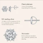 ⁦Moissanite Pendant Necklace and Earrings Jewelry Set⁩ - الصورة ⁦5⁩