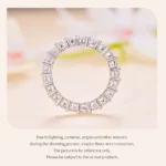 ⁦Moissanite Full Eternity Band Ring for Women 925 Sterling Silver Classic round Cut Wedding Band Moissanite Stones⁩ - الصورة ⁦9⁩