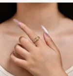 ⁦Moissanite Ring  Diamond Silver 3 Ring Connect⁩ - الصورة ⁦7⁩