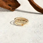 ⁦Moissanite Ring  Diamond Silver 3 Ring Connect⁩ - الصورة ⁦2⁩