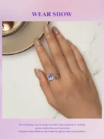 ⁦Silver  Pueple Flower Opening Ring Pansy and Butterfly  Ring⁩ - الصورة ⁦12⁩