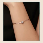 ⁦Moissanite Bracelet Setting Adjustable Link Wrist Chain 925 Sterling Silver⁩ - الصورة ⁦3⁩