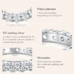 ⁦Moissanite Full Eternity Band Ring for Women 925 Sterling Silver Classic round Cut Wedding Band Moissanite Stones⁩ - الصورة ⁦6⁩