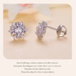 ⁦Moissanite Pendant Necklace and Earrings Jewelry Set⁩ - الصورة ⁦8⁩