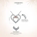 925 Sterling Silver Elegant Double Heart Infinity Love Pendant Necklace - Image 2