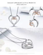 925 Sterling Silver Elegant Double Heart Infinity Love Pendant Necklace - Image 5