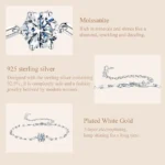 ⁦Moissanite Bracelet Setting Adjustable Link Wrist Chain 925 Sterling Silver⁩ - الصورة ⁦8⁩