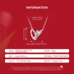 925 Sterling Silver Interlocking Ring Necklace, Dainty Gold Plated Pendant Necklace - Image 4