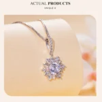 ⁦Moissanite Pendant Necklace and Earrings Jewelry Set⁩ - الصورة ⁦14⁩