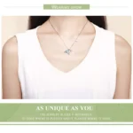 925 Sterling Silver Blue Mermaid Tail Pendant Necklace Quality Shell Pearl Bead - Image 7