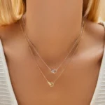 Silver Sparkling Circle Lock Fashion Pendant Necklaces Basic Daily Trendy Jewelry - Image 2