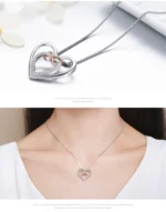 925 Sterling Silver Elegant Double Heart Infinity Love Pendant Necklace - Image 6