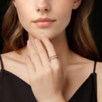 ⁦Two-tones Moissanite Ring Three-layer Interlocked Ring 925 Sterling Silver⁩ - الصورة ⁦8⁩