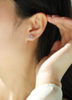 ⁦Moonlit Night Silver Osmanthus - Earrings Set With Top-quality Moissanite S925 Silver⁩ - الصورة ⁦6⁩