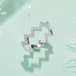 ⁦Thunder - A Wedding Ring Set With Top-quality Moissanite S925 Silver And Platinum-plated⁩ - الصورة ⁦6⁩