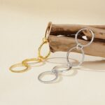 ⁦Fashion S925 Sterling Silver Four-ring Buckle Row Diamond Ring⁩ - الصورة ⁦7⁩