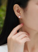 ⁦Prosperity - Earrings Set With Top-quality Moissanite S925 Silver And Platinum-plated Stud Earrings, A Fashionable And Trendy Accessory, Can Be Tested With A Diamond Pen⁩ - الصورة ⁦5⁩