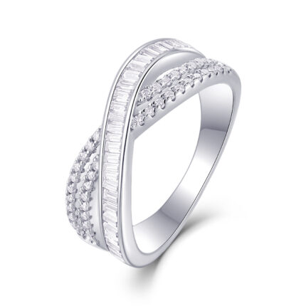 Intersection - A Wedding Ring Set With Top-quality Moissanite S925 Silver