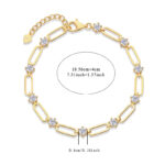 ⁦Set With Top-quality Moissanite, This Luxurious And Fashionable Light Luxury Trend Jewelry Silver Bracelet Is S925 Silver-plated With Gold⁩ - الصورة ⁦5⁩