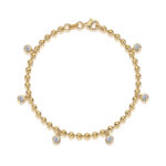 Set With Top-quality Moissanite, This Luxurious And Fashionable Light Luxury Trend Jewelry Silver Bracelet Is S925 Silver-plated With Gold