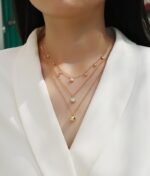 ⁦Luxury Fashion Minimalist Trend Jewelry Silver Pendant Necklace With Top-quality Moissanite, S925 Silver Electroplated With Gold⁩ - الصورة ⁦5⁩