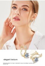 ⁦Fashion Diamond High-grade S925 Sterling Silver Earrings⁩ - الصورة ⁦9⁩