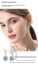 ⁦Fashion Diamond High-grade S925 Sterling Silver Earrings⁩ - الصورة ⁦7⁩