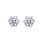 ⁦Prosperity - Earrings Set With Top-quality Moissanite S925 Silver And Platinum-plated Stud Earrings, A Fashionable And Trendy Accessory, Can Be Tested With A Diamond Pen⁩ - الصورة ⁦2⁩