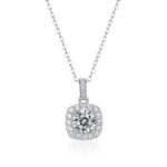 925 Silver Moissanite Cube Sugar Necklace