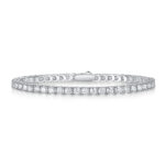 ⁦Unparalleled - Set With Top-quality Moissanite, Fashionable And Light Luxury Jewelry Silver Bracelet S925, Silver-plated Platinum⁩ - الصورة ⁦7⁩